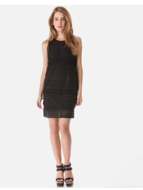 NWT Joie "Behati" Black Cotton Eyelet Dress Size Medium